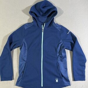 Spyder Full Zip Hoodie Womens Size Large Blue Outdoor Sports‎ Ski